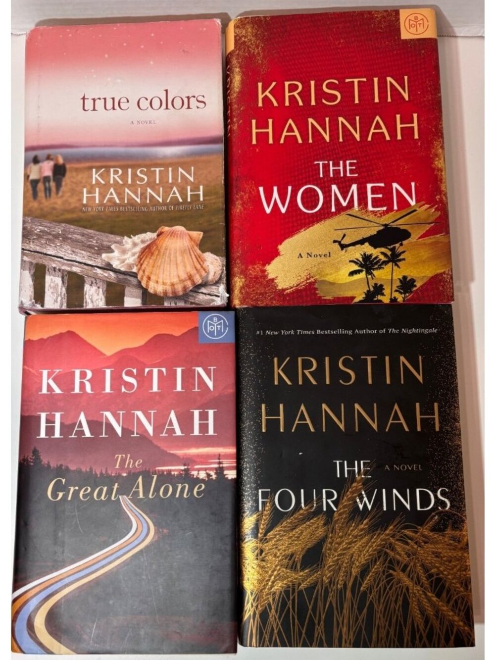 Kristin Hannah Hardcover Book Set Of 4: True Colors The Four Winds The Women The